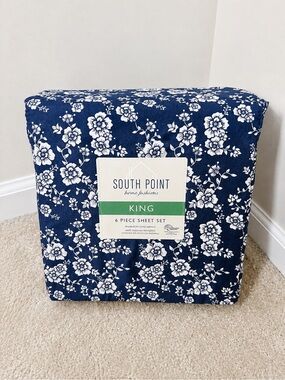 NEW South Point Jasmine Floral 6-Piece King Sheet Set